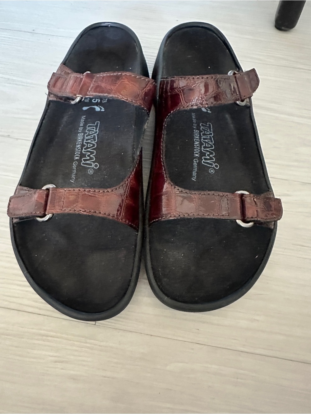 Tatami Birkenstock Sandals Brown Croc Adjustable Strap 41 /10